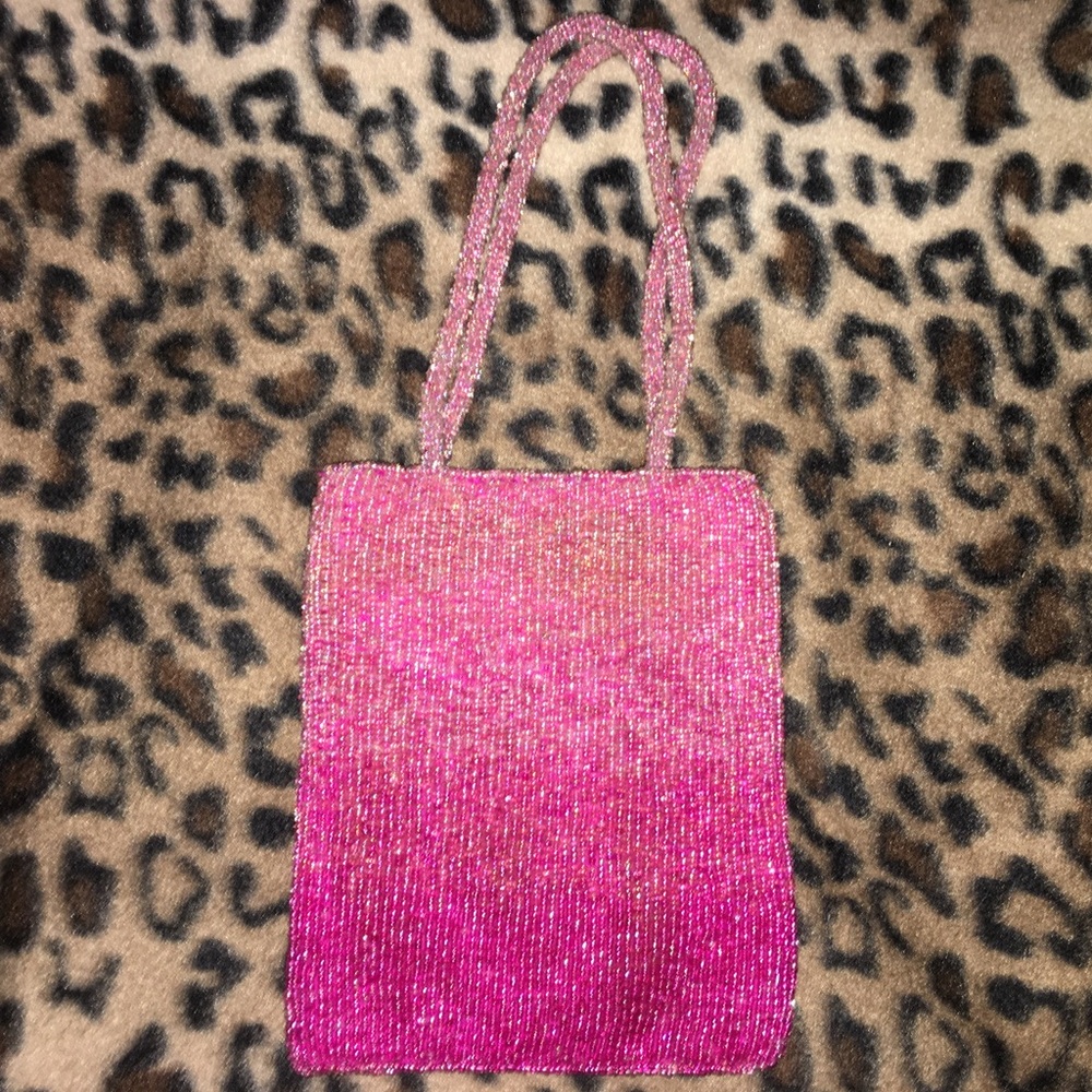 Hand-beaded Pink Purse
